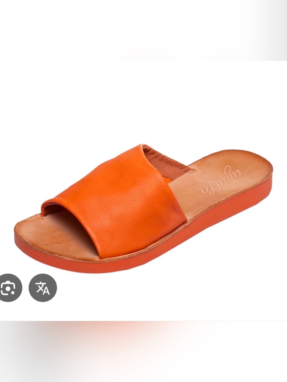 Ayalla By Antelope Orange Leather Slide Sandals - Women